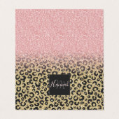 バラエレガント金ゴールドグリッターブラックレオパードプリント 名刺 (外部フラット)