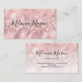 バラエレガント金ゴールドグリッターメイクアップアーティストスパークリー 名刺 (正面/裏面)