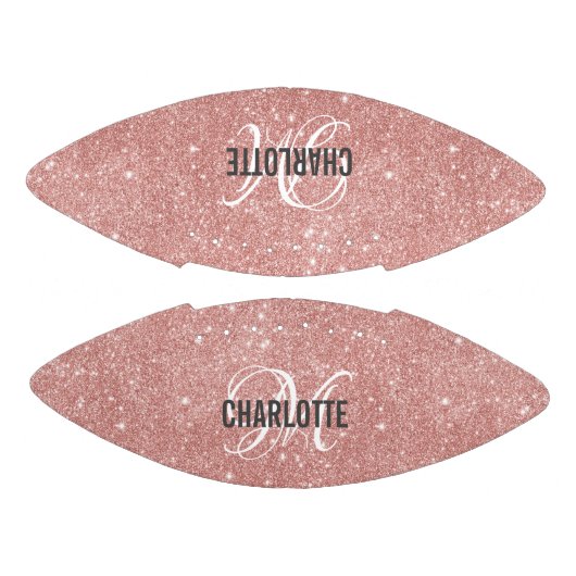 バラエレガント金ゴールドグリッターモノグラム名サッカー アメリカンフットボール (パネル)