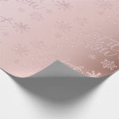 バラエレガント金ゴールドグリッターレットイットスノーフレーク ラッピングペーパー (角)