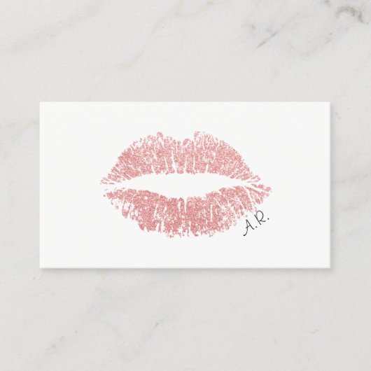 バラエレガント金ゴールドグリッター唇サロンミニマリスト 名刺 (正面)
