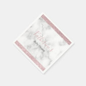 バラエレガント金ゴールドグリッター白大理石ベビーシャワー スタンダードカクテルナプキン (角)