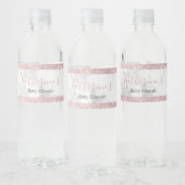 バラエレガント金ゴールドグリッター白大理石ベビーシャワー ペットボトルラベル (ボトル)