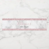 バラエレガント金ゴールドグリッター白大理石ベビーシャワー ペットボトルラベル (シングルラベル)