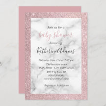 バラエレガント金ゴールドグリッター白大理石ベビーシャワー