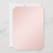 バラエレガント金ゴールドグリッター赤面ピンクガールバプティズム 招待状 (裏面)