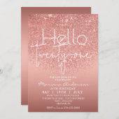 バラエレガント金ゴールドグリッター21th誕生日インビタ 招待状 (正面/裏面)