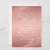 バラエレガント金ゴールドグリッター30th誕生日インビタ 招待状 (正面)