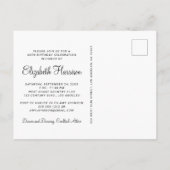 バラエレガント金ゴールドグリッター60th誕生日パーティー インビテーションポストカード (裏面)