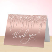 バラエレガント金ゴールドグリッター60th誕生日パーティー サンキューカード