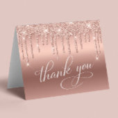 バラエレガント金ゴールドグリッター60th誕生日パーティー サンキューカード