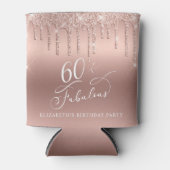 バラエレガント金ゴールドグリッター60th誕生日パーティー 缶クーラー (正面)