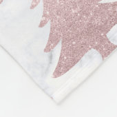 バラエレガント金ゴールドグリッター&マーブルクリスマスツリー フリースブランケット (角)