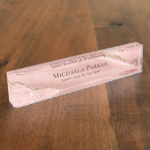 バラエレガント金ゴールドゲートプロフェッショナル デスクネームプレート (側面)