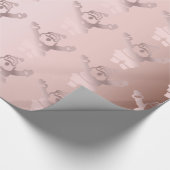 バラエレガント金ゴールドサンタクロースクリスマスパターン ラッピングペーパー (角)