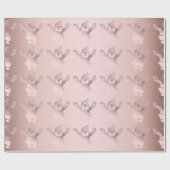 バラエレガント金ゴールドサンタクロースクリスマスパターン ラッピングペーパー (フラット)