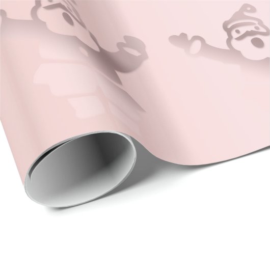 バラエレガント金ゴールドサンタクロースクリスマスパターン ラッピングペーパー (ロールコーナー)