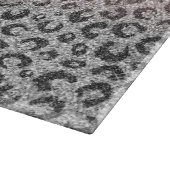 バラエレガント金ゴールドシルバーグリッターレオパードプリント カッティングボード (角)