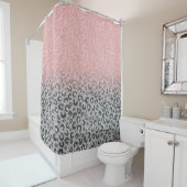 バラエレガント金ゴールドシルバーグリッターレオパードプリント シャワーカーテン (インサイチュ)