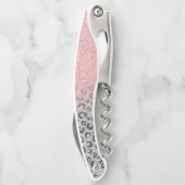 バラエレガント金ゴールドシルバーグリッターレオパードプリント ソムリエナイフ (裏面)