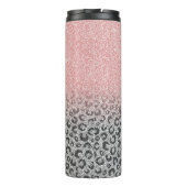 バラエレガント金ゴールドシルバーグリッターレオパードプリント タンブラー (裏面)