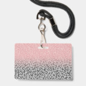 バラエレガント金ゴールドシルバーグリッターレオパードプリント バッジ (Back with Lanyard)