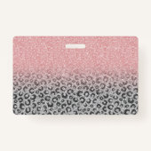 バラエレガント金ゴールドシルバーグリッターレオパードプリント バッジ (裏面)