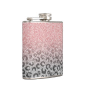 バラエレガント金ゴールドシルバーグリッターレオパードプリント フラスク (右)