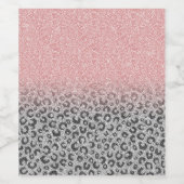 バラエレガント金ゴールドシルバーグリッターレオパードプリント ワインラベル (シングルラベル)