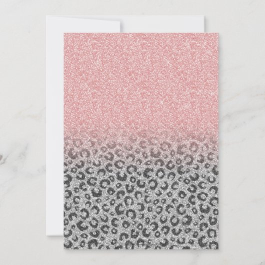 バラエレガント金ゴールドシルバーグリッターレオパードプリント 招待状 (裏面)