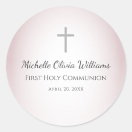 バラエレガント金ゴールドシンプルクロス第1聖餐式 ラウンドシール