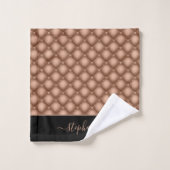 バラエレガント金ゴールドジュエルタフテパーソナライズされたッド バスタオルセット (ウォッシュタオル)