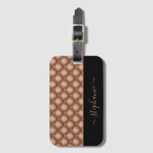 バラエレガント金ゴールドジュエルタフテパーソナライズされたッド ラゲッジタグ (正面縦)