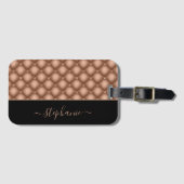 バラエレガント金ゴールドジュエルタフテパーソナライズされたッド ラゲッジタグ (正面横)