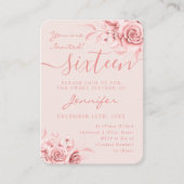 バラエレガント金ゴールドスイート16グリッターフローラ赤面 エンクロージャーカード (正面)