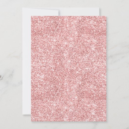 バラエレガント金ゴールドスウィート16グリッターフローラブラック 招待状 (裏面)