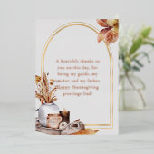 バラエレガント金ゴールドスクリプトハーベストホームデコールアイテム 箔シーズンカード (立ち正面)