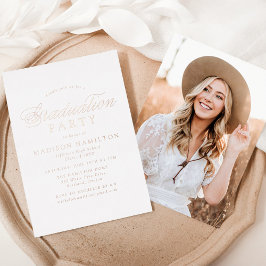 バラエレガント金ゴールドスクリプトフォト卒業パーティー 箔招待状