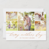 バラエレガント金ゴールドスクリプト母の日の写真 カード (正面)