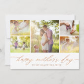 バラエレガント金ゴールドスクリプト母の日の写真 カード (正面)