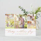 バラエレガント金ゴールドスクリプト母の日の写真 カード (スタンド正面)