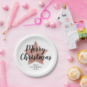 バラエレガント金ゴールドスタークリスマス ペーパープレート (パーティー)