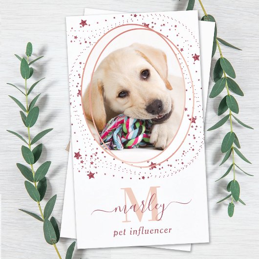 バラエレガント金ゴールドスターSNSフォトモノグラム 名刺