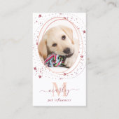 バラエレガント金ゴールドスターSNSフォトモノグラム 名刺 (正面)