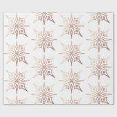 バラエレガント金ゴールドスノーフレークホワイトクリスマスギフト ラッピングペーパー (フラット)