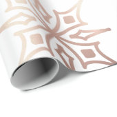 バラエレガント金ゴールドスノーフレークホワイトクリスマスギフト ラッピングペーパー (ロールコーナー)