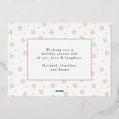 バラエレガント金ゴールドスノーフレーク非写真 箔シーズンカード (裏面)