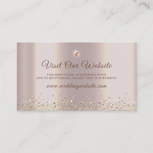 バラエレガント金ゴールドスパークルグリッターフォイル エンクロージャーカード (正面)