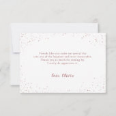 バラエレガント金ゴールドスパークルピンクのドレスquinceaenera t サンキューカード (裏面)