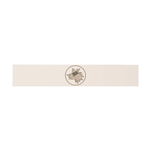 バラエレガント金ゴールドセピアクリームグリッターフローラ 招待状ベリーバンド (フラット)